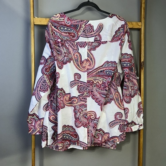 Liz Claiborne cotton Paisley Tunic. Size 2X. NWT. - Picture 3 of 5